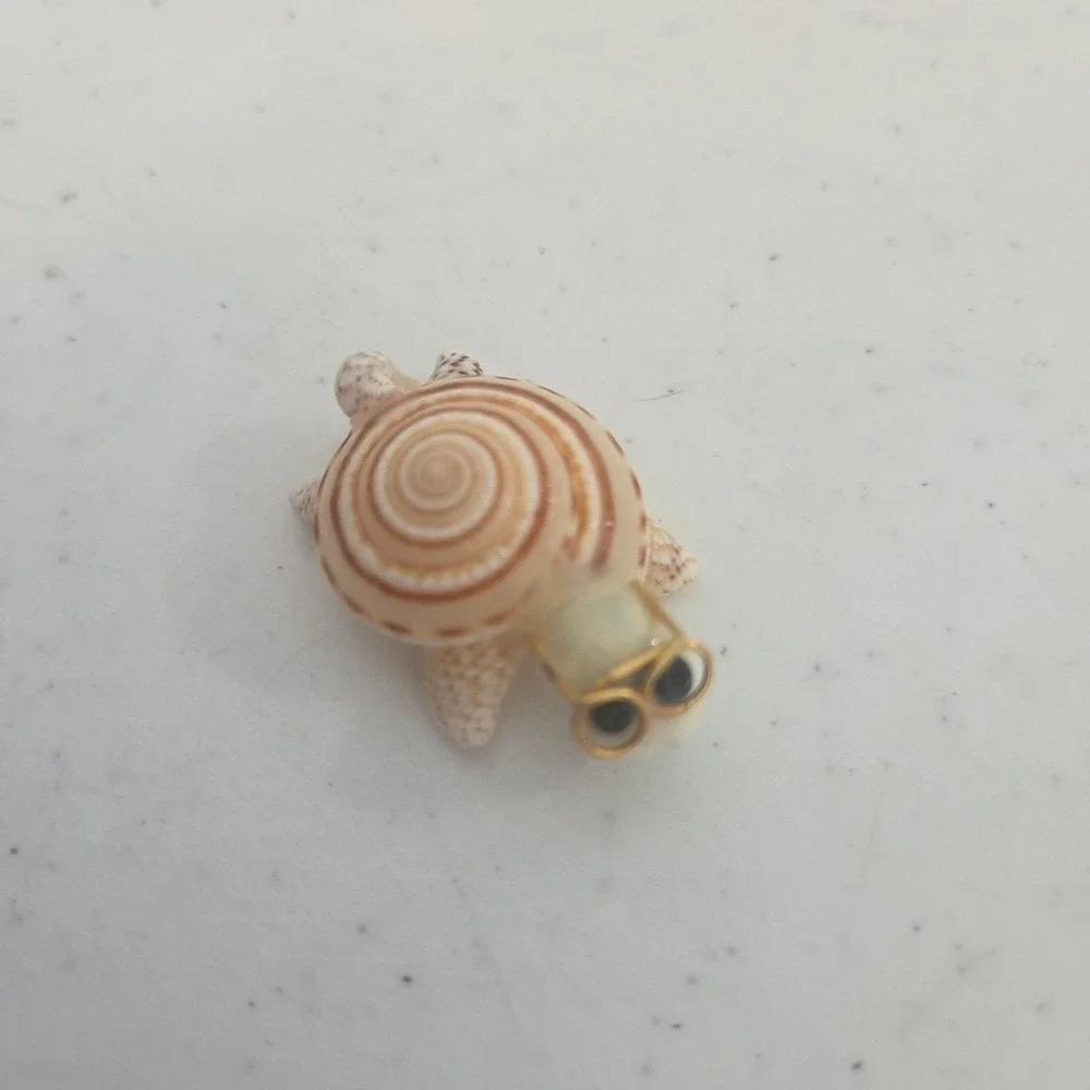 Vintage Tiny Turtles Tortoise Sea Shell Figurines Googly Eyes Hat Mini Trinket